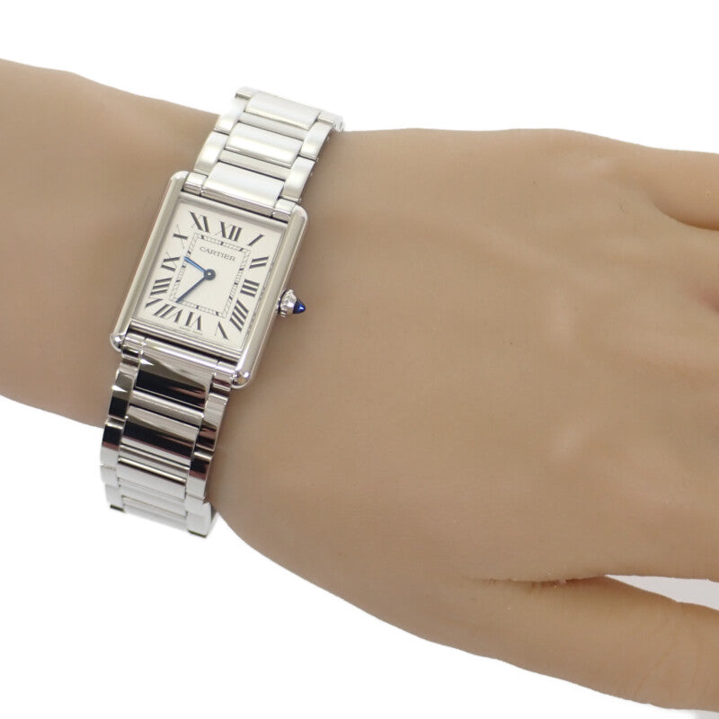 カルティエ CARTIER タンクマストLM WSTA0052 腕時計 ステンレススチール クオーツ シルバー文字盤 メンズ【中古】【Aランク】