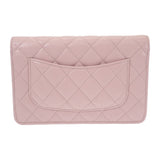 シャネル CHANEL クラシック ショルダー AP0250 ウォレットチェーン キャビアスキン ピンク シルバー金具 レディース【中古】【Aランク】