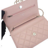 シャネル CHANEL クラシック ショルダー AP0250 ウォレットチェーン キャビアスキン ピンク シルバー金具 レディース【中古】【Aランク】