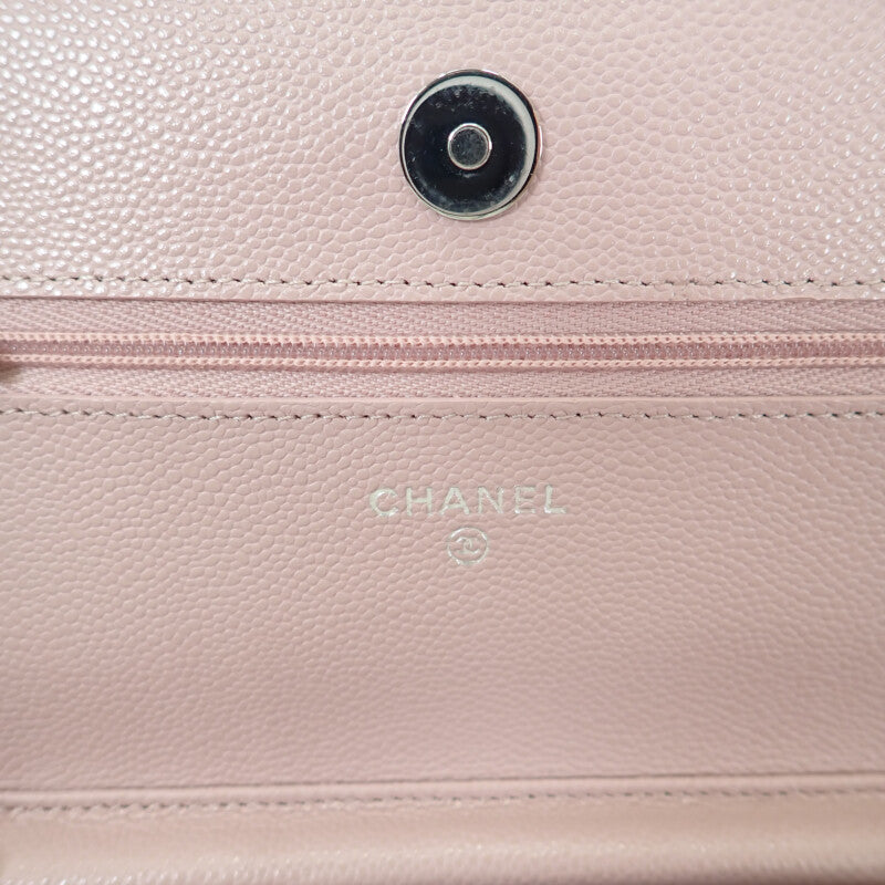 CHANEL シャネル キャビアスキン ハーフムーン チェーンウォレット ピンク CHANEL（シャネル） ショルダーバッグ チェーンウォレット AP0250