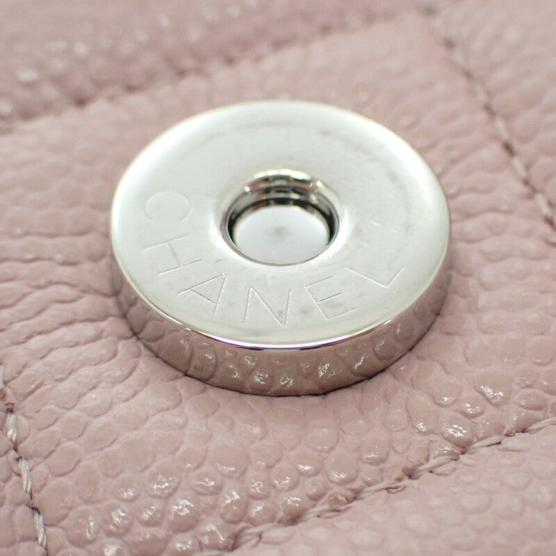 シャネル CHANEL クラシック ショルダー AP0250 ウォレットチェーン キャビアスキン ピンク シルバー金具 レディース【中古】【Aランク】