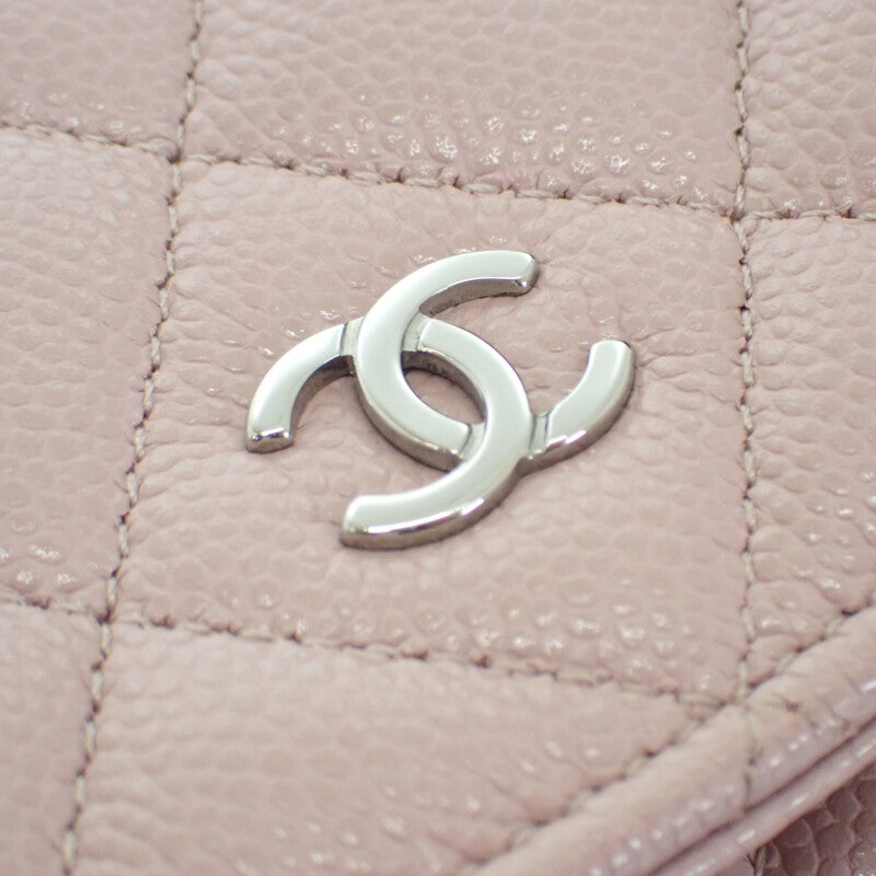 シャネル CHANEL クラシック ショルダー AP0250 ウォレットチェーン キャビアスキン ピンク シルバー金具 レディース【中古】【Aランク】