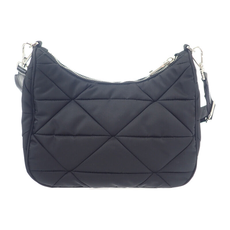 プラダ PRADA パデッドRe-Nylon 1BC151 ショルダーバッグ ナイロン ブラック シルバー金具 レディース【中古】【Aランク】