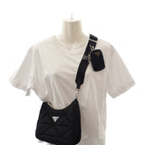 プラダ PRADA パデッドRe-Nylon 1BC151 ショルダーバッグ ナイロン ブラック シルバー金具 レディース【中古】【Aランク】