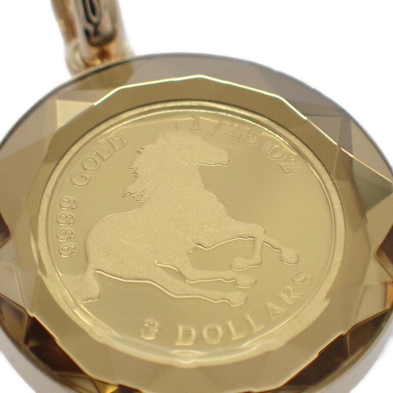 ツバル金貨 ペンダントトップ K18イエローゴールド K24イエローゴールド レディース【中古】【Aランク】