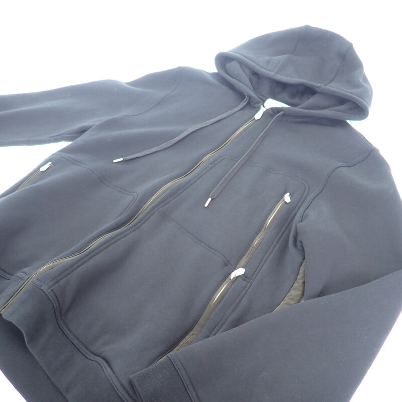 エルメス HERMES ジップ XL パーカー コットン ナイロン ポリウレタン ネイビー カーキ メンズ【中古】【Aランク】