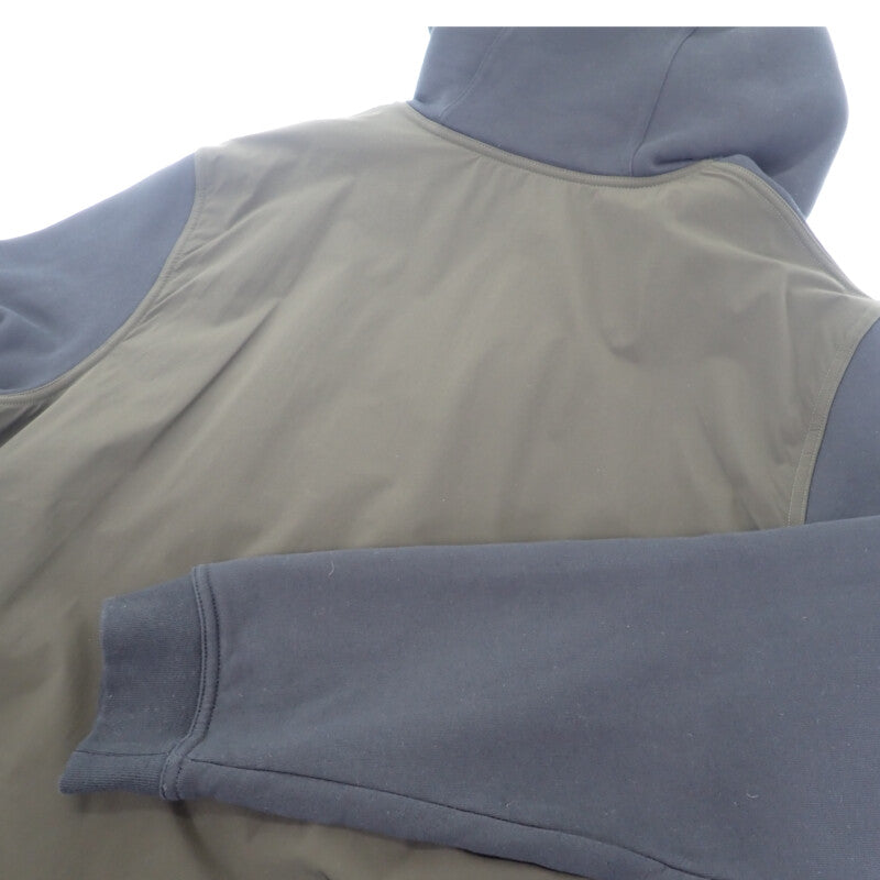 エルメス HERMES ジップ XL パーカー コットン ナイロン ポリウレタン ネイビー カーキ メンズ【中古】【Aランク】