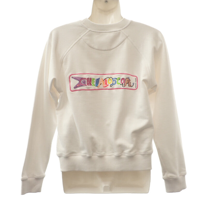 エルメス HERMES CHEVALOSCOP 23SS 36 3E4626DA スウェット コットン ホワイト ネオン メンズ レディース【中古】【SAランク】