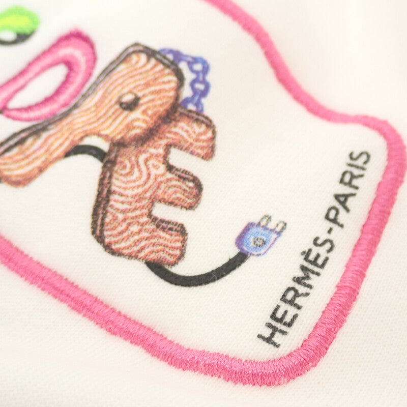 エルメス HERMES CHEVALOSCOP 23SS 36 3E4626DA スウェット コットン ホワイト ネオン メンズ レディース【中古】【SAランク】