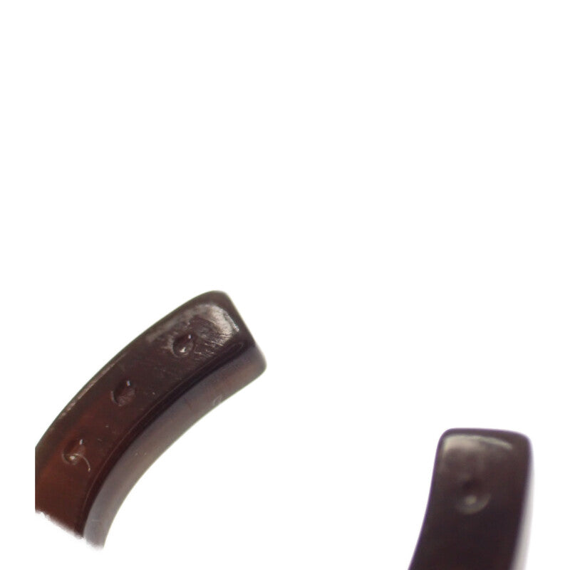 エルメス HERMES アミュレットエスケトル ピアス メタル バッファローホーン ブラウン ゴールド金具 レディース【中古】【ABランク】