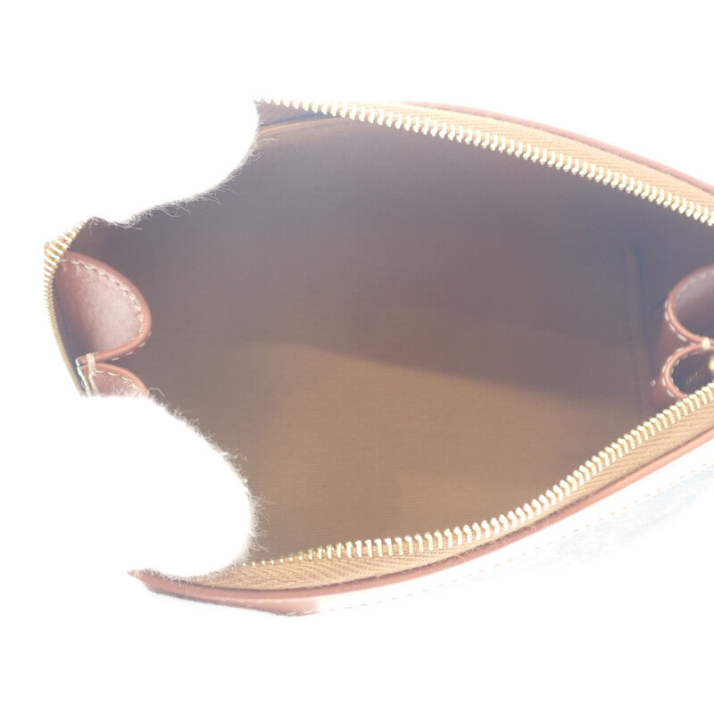 セリーヌ CELINE スモール コスメティック 4M1622CZJ-04LU ポーチ カーフ トリオンフキャンバス ブラウン ブラック レディース【中古】【SAランク】