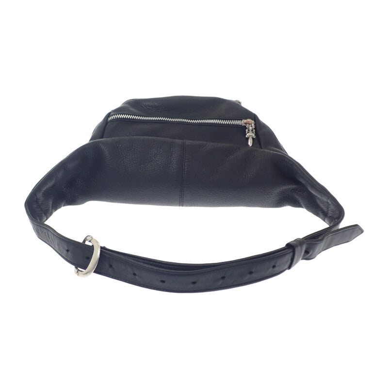 【中古】クロムハーツ CHROME HEARTS スナットパック 2232-304-7200-0900 ボディバッグ レザー ブラック メンズ【Bランク】
