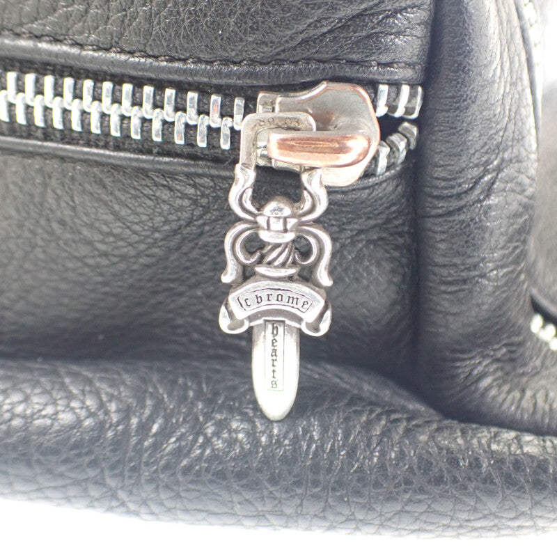 【中古】クロムハーツ CHROME HEARTS スナットパック 2232-304-7200-0900 ボディバッグ レザー ブラック メンズ【Bランク】
