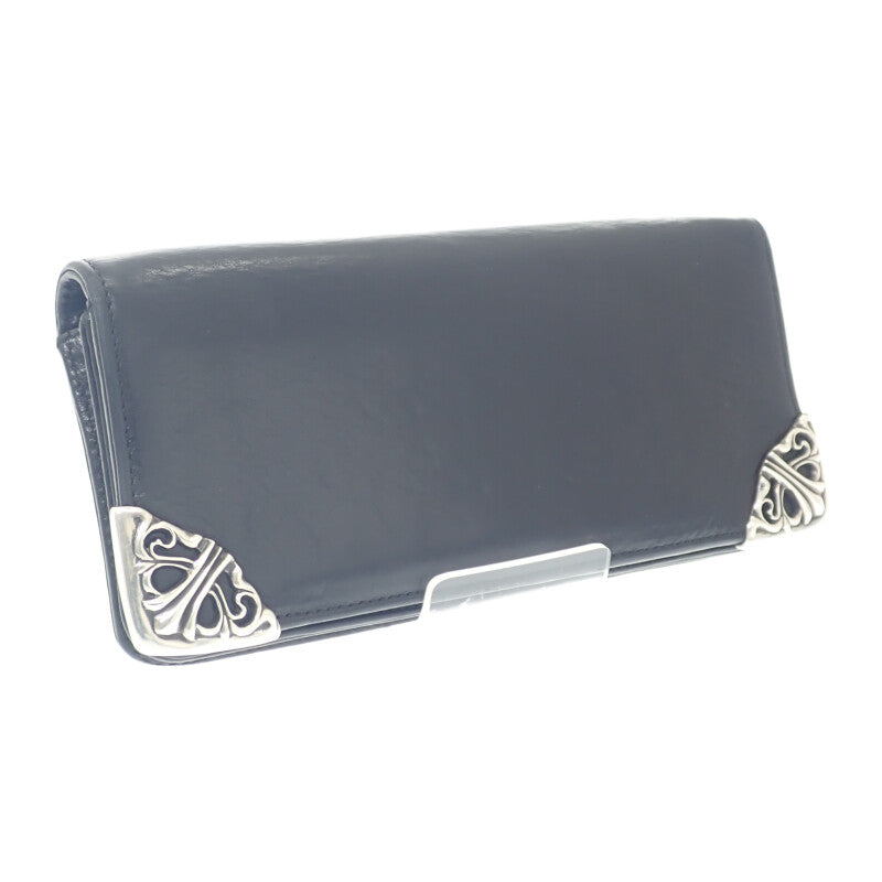 【中古】クロムハーツ CHROME HEARTS シングルフォールドウォレット 2246-304-0041-0900 札入れ レザー ブラック メンズ【ABランク】