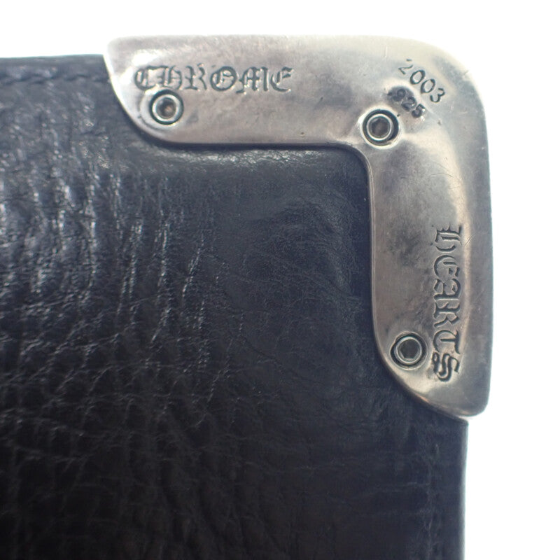 【中古】クロムハーツ CHROME HEARTS シングルフォールドウォレット 2246-304-0041-0900 札入れ レザー ブラック メンズ【ABランク】