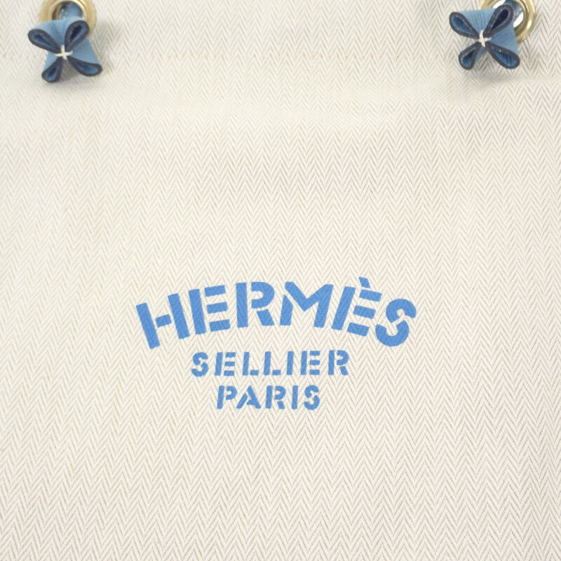 エルメス HERMES アリーヌPM ショルダーバッグ レザー トワルシェブロン アイボリー ブルー メンズ レディース【中古】【Aランク】