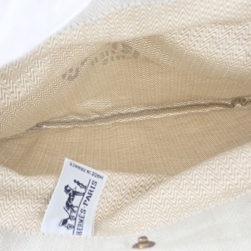 エルメス HERMES アリーヌPM ショルダーバッグ レザー トワルシェブロン アイボリー ブルー メンズ レディース【中古】【Aランク】