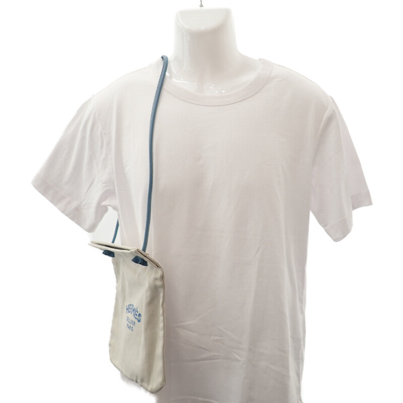 エルメス HERMES アリーヌPM ショルダーバッグ レザー トワルシェブロン アイボリー ブルー メンズ レディース【中古】【Aランク】