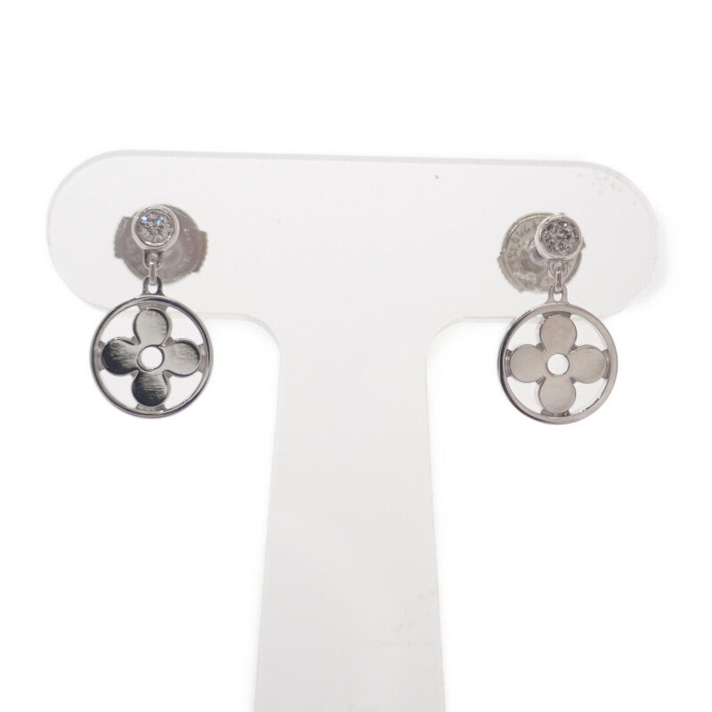 ルイヴィトン LOUIS VUITTON ピュスモノグラムイディール Q96167 ピアス K18ホワイトゴールド ダイヤモンド レディース【中古】【Aランク】