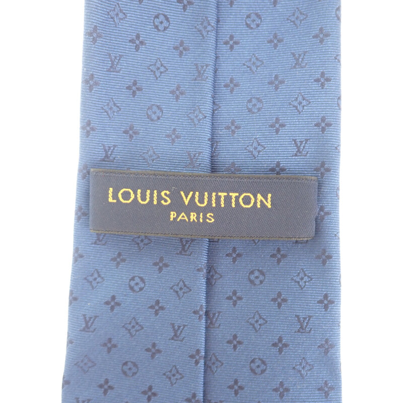 ルイヴィトン LOUIS VUITTON ネオモノグラミッシム M75988 ネクタイ シルク ネイビー メンズ【中古】【SAランク】