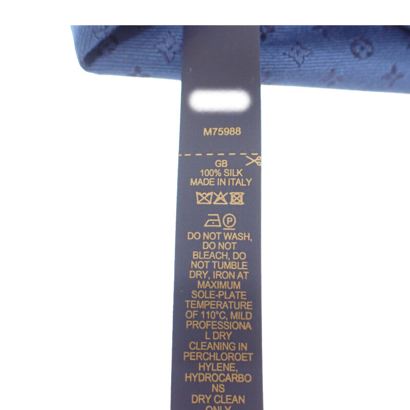 ルイヴィトン LOUIS VUITTON ネオモノグラミッシム M75988 ネクタイ シルク ネイビー メンズ【中古】【SAランク】