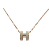 エルメス HERMES ポップHミニ ネックレス GP ホワイト レディース【中古】【Aランク】