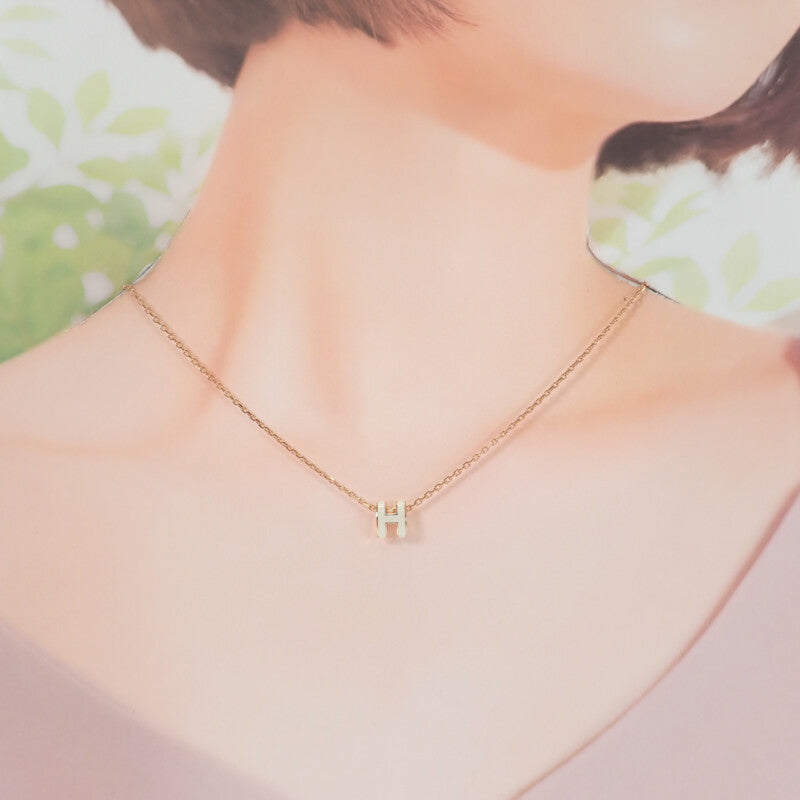 エルメス HERMES ポップHミニ ネックレス GP ホワイト レディース【中古】【Aランク】