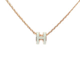 エルメス HERMES ポップHミニ ネックレス GP ホワイト レディース【中古】【Aランク】