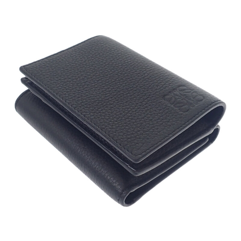 LOEWE Tri-fold Wallet C660TR2X02 Trifold Wallet Soft Grained Calf Black Men's Women's [Used] [A Rank]