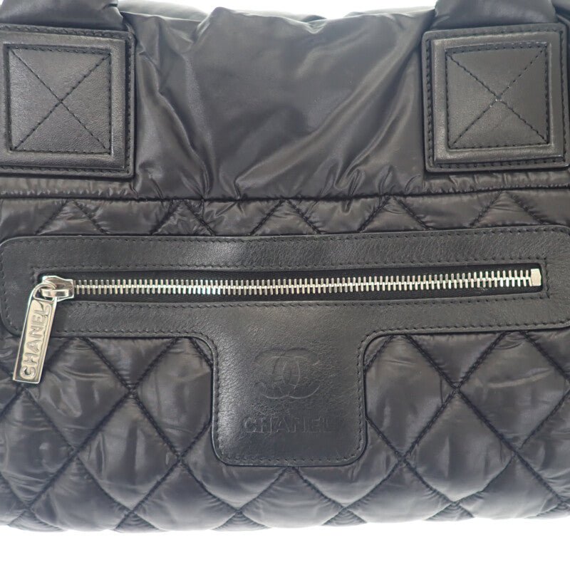 シャネル CHANEL コココクーン トート PM 通勤 人気 定番 A48610 ハンドバッグ ナイロン ブラック レディース【中古】【ABランク】