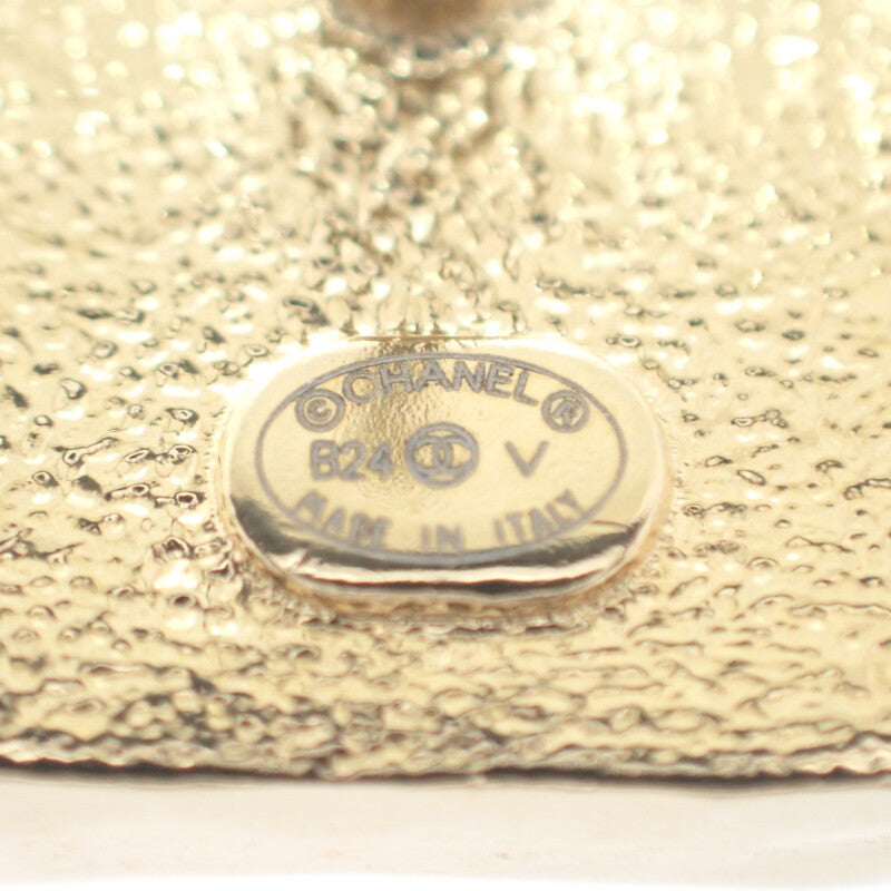 【中古】シャネル CHANEL CCスクエア ABC253 ピアス メタル ブラック ゴールド レディース【Aランク】