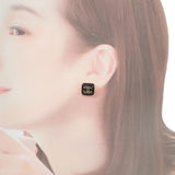 【中古】シャネル CHANEL CCスクエア ABC253 ピアス メタル ブラック ゴールド レディース【Aランク】