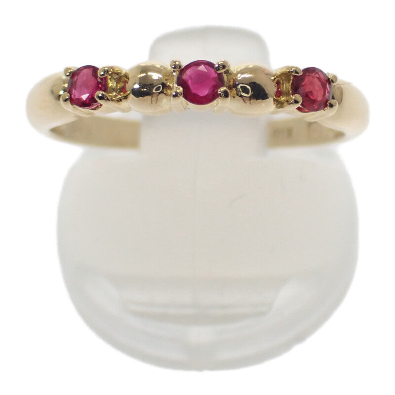 デザインジュエリー 16号 リング K18イエローゴールド ルビー レディース【中古】【Aランク】