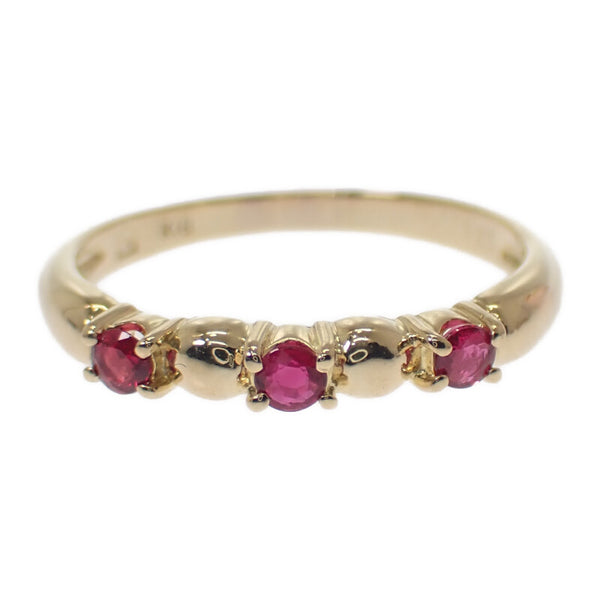 デザインジュエリー 16号 リング K18イエローゴールド ルビー レディース【中古】【Aランク】