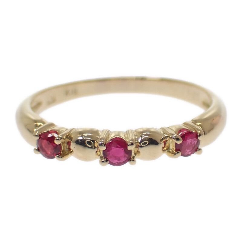 デザインジュエリー 16号 リング K18イエローゴールド ルビー レディース【中古】【Aランク】