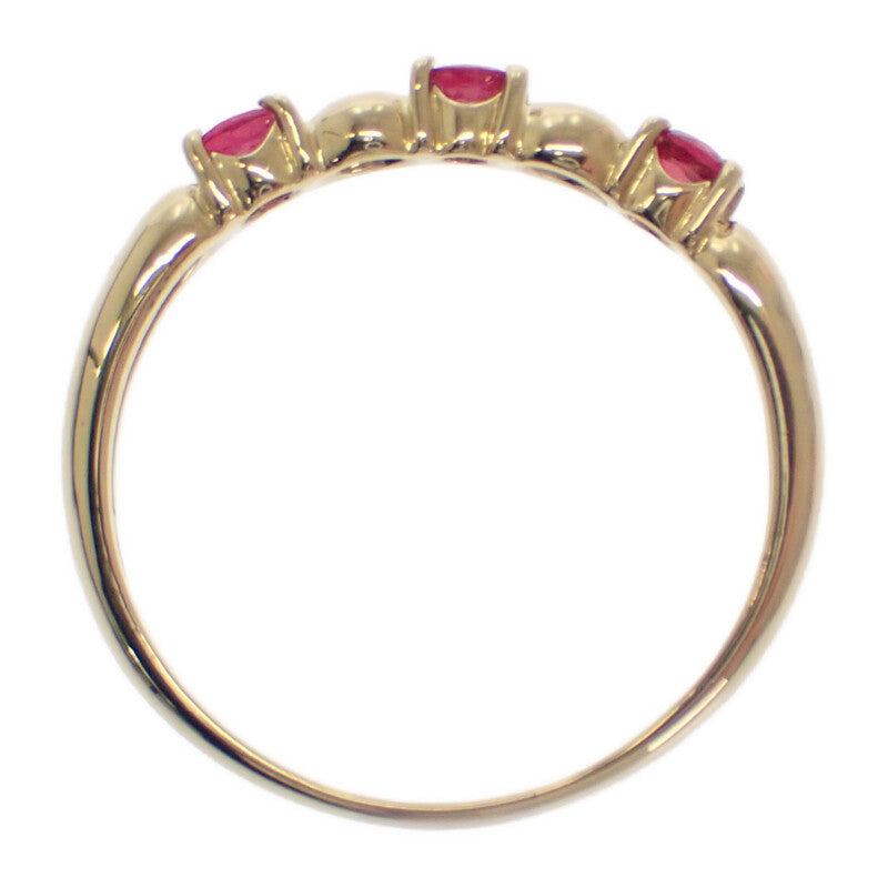 Designer Jewelry Size 16 Ring K18 Yellow Gold Ruby Ladies [Used] [A Rank]