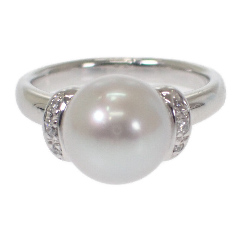 デザインジュエリー パール 12号 リング Pt900プラチナ ダイヤモンド レディース【中古】【Aランク】