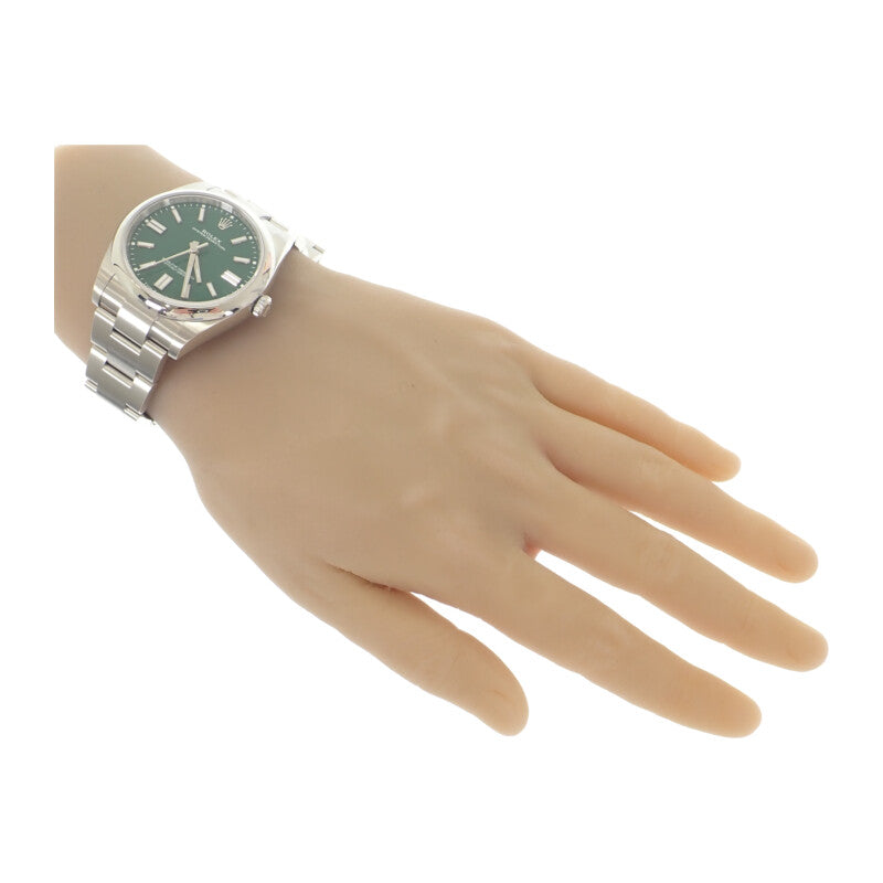 ロレックス ROLEX オイスターパーペチュアル 41 124300 腕時計 ステンレススチール 自動巻き グリーン文字盤 メンズ【中古】【SAランク】