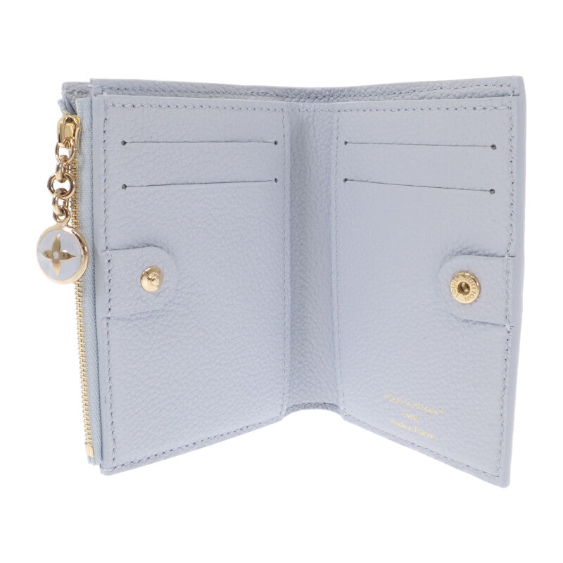 ルイヴィトン LOUIS VUITTON ポルトフォイユ リサ コンパクトウォレット M14654 二つ折り財布 モノグラムアンプラント アズールブルー レディース【中古】【Sランク】