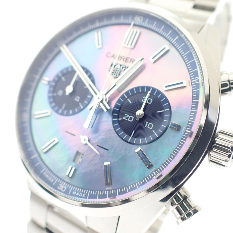 タグホイヤー TAG HEUER カレラ キャリバーホイヤー02 クロノグラフ 日本限定 CBN201E.BA0642 腕時計 ステンレススチール 自動巻き ブルーシェル文字盤 メンズ【中古】【Aランク】