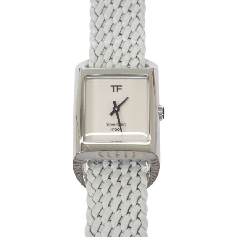 トムフォード TOM FORD N.004 TF0120256681 腕時計 ステンレススチール ホワイト カーキ クオーツ ホワイト文字盤 レディース メンズ【中古】【Aランク】