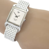 トムフォード TOM FORD N.004 TF0120256681 腕時計 ステンレススチール ホワイト カーキ クオーツ ホワイト文字盤 レディース メンズ【中古】【Aランク】