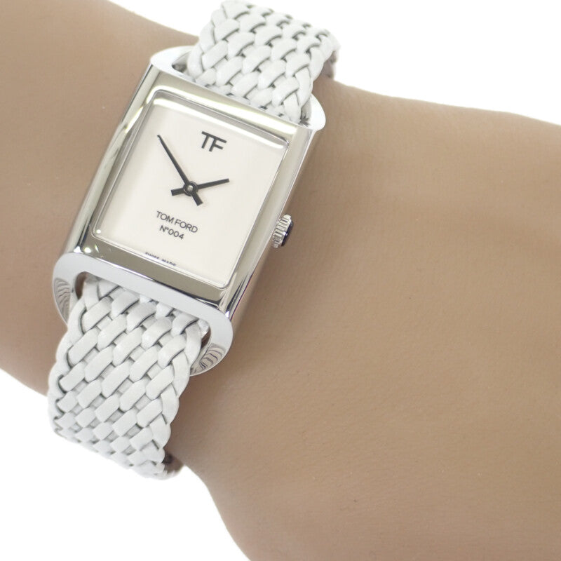 トムフォード TOM FORD N.004 TF0120256681 腕時計 ステンレススチール ホワイト カーキ クオーツ ホワイト文字盤 レディース メンズ【中古】【Aランク】