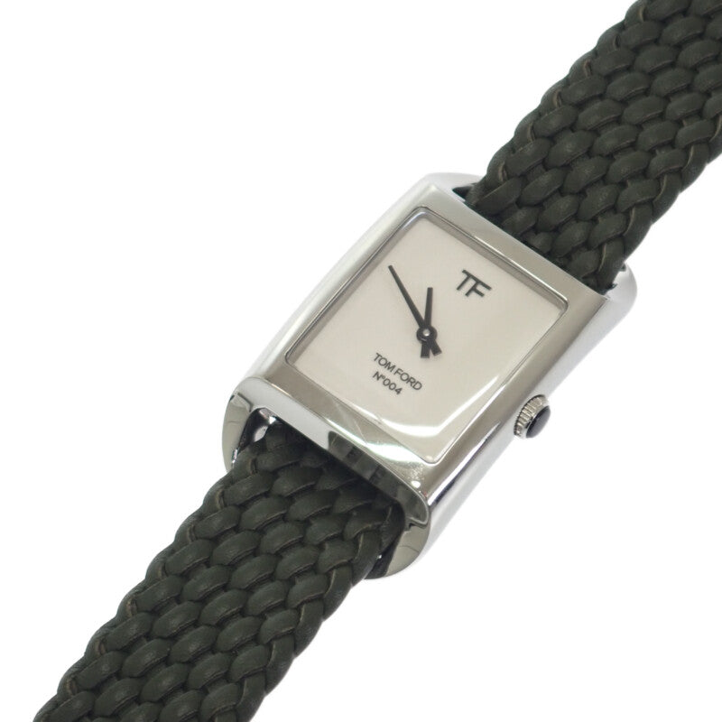 トムフォード TOM FORD N.004 TF0120256681 腕時計 ステンレススチール ホワイト カーキ クオーツ ホワイト文字盤 レディース メンズ【中古】【Aランク】