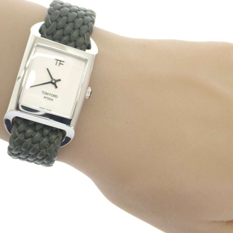トムフォード TOM FORD N.004 TF0120256681 腕時計 ステンレススチール ホワイト カーキ クオーツ ホワイト文字盤 レディース メンズ【中古】【Aランク】