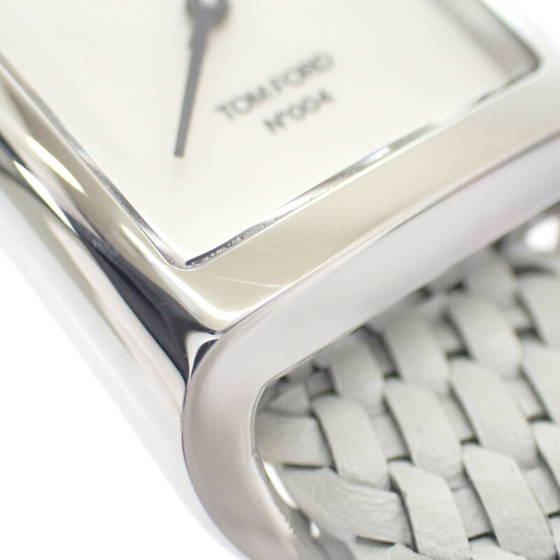 トムフォード TOM FORD N.004 TF0120256681 腕時計 ステンレススチール ホワイト カーキ クオーツ ホワイト文字盤 レディース メンズ【中古】【Aランク】