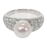 ミキモト MIKIMOTO パール ダイヤ 11号 リング Pt950プラチナ レディース【中古】【Aランク】