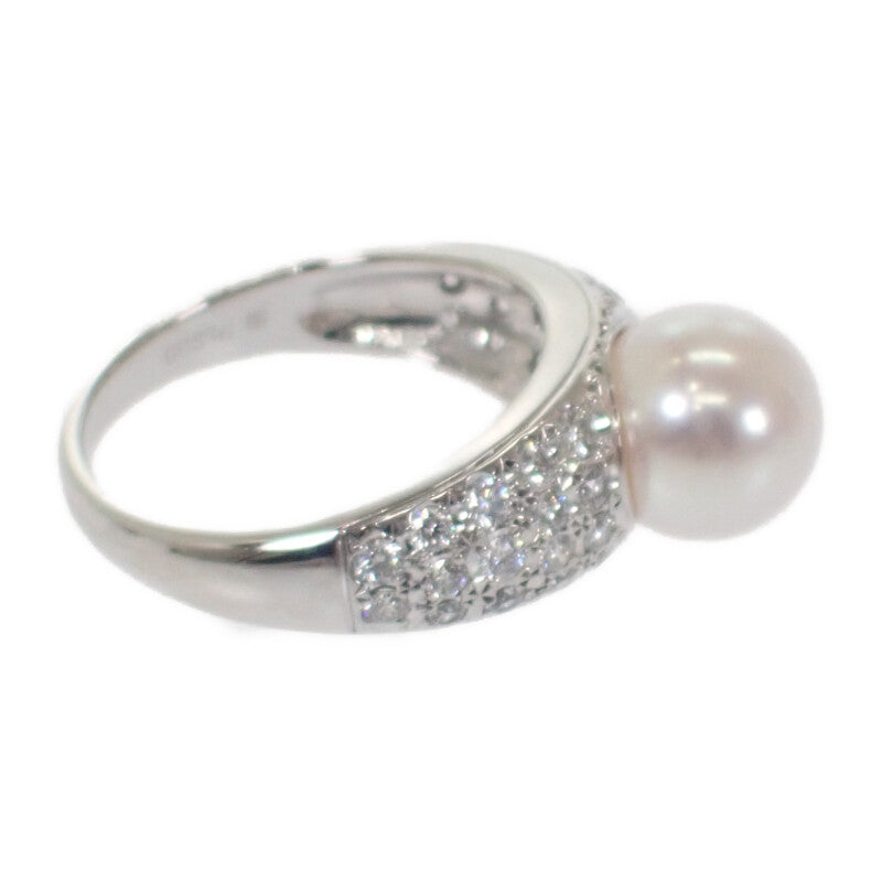ミキモト MIKIMOTO パール ダイヤ 11号 リング Pt950プラチナ レディース【中古】【Aランク】