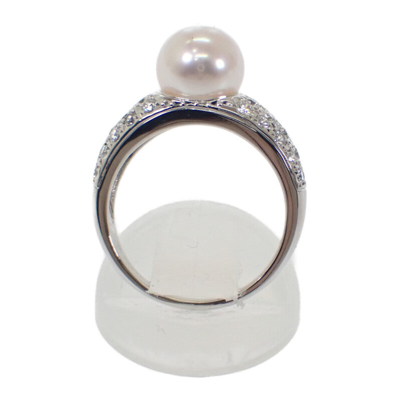 ミキモト MIKIMOTO パール ダイヤ 11号 リング Pt950プラチナ