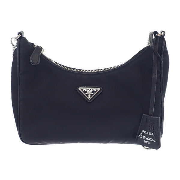 プラダ PRADA Re-Edition 2005 ショルダーバッグ ハンドバッグ 1BH204 2WAYバッグ ナイロン ブラック シルバー金具 レディース【中古】【ABランク】